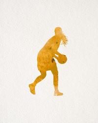 Basketball Girl Watercolor Silhouette Part III | Obraz na stenu