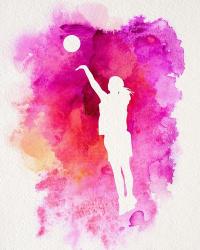Basketball Girl Watercolor Silhouette Inverted Part IV | Obraz na stenu