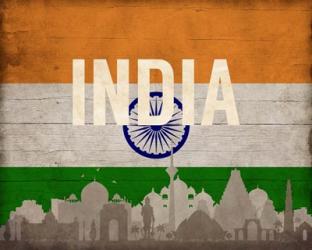 New Delhi, India - Flags and Skyline | Obraz na stenu