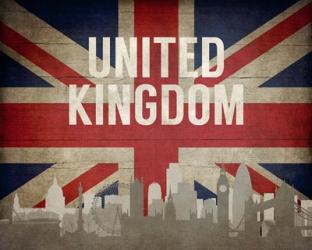 London, United Kingdom - Flags and Skyline | Obraz na stenu
