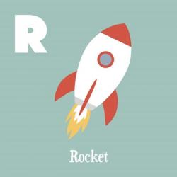 Transportation Alphabet - R is for Rocket | Obraz na stenu