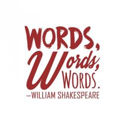 Words Words Words Shakespeare Red | Obraz na stenu