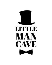 Little Man Cave Top Hat and Bow Tie - White | Obraz na stenu
