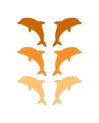 Leaping Dolphins - Orange | Obraz na stenu
