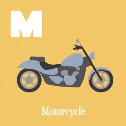 Transportation Alphabet - M is for Motorcycle | Obraz na stenu