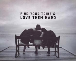Find Your Tribe - Friend Trio Grayscale | Obraz na stenu