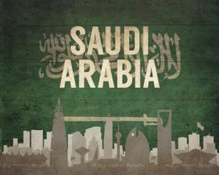 Riyadh, Saudi Arabia - Flags and Skyline | Obraz na stenu