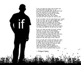 If by Rudyard Kipling - Man Silhouette White | Obraz na stenu