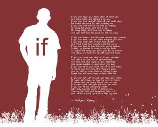 If by Rudyard Kipling - Man Silhouette Red | Obraz na stenu