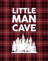 Little Man Cave - Trees Red Plaid Background | Obraz na stenu