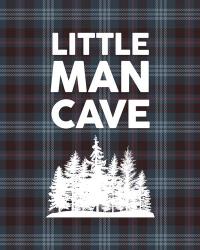 Little Man Cave - Trees Blue Plaid Background | Obraz na stenu