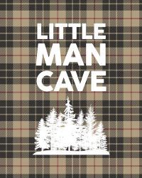 Little Man Cave - Trees Tan Plaid Background | Obraz na stenu