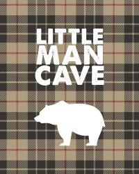 Little Man Cave - Bear Tan Plaid Background | Obraz na stenu