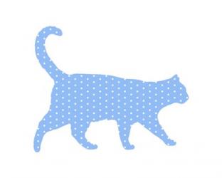 Dot Pattern Cat - Blue | Obraz na stenu