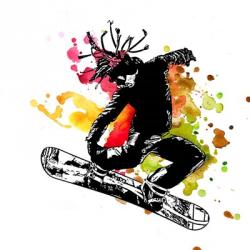 Snowboarder Watercolor Splash Part I | Obraz na stenu