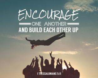 Encourage One Another - Celebrating Team | Obraz na stenu