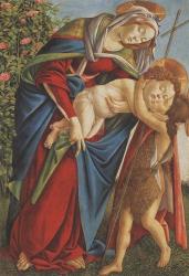 Madonna with Child Embracing the Young St John | Obraz na stenu