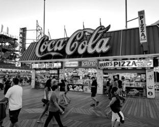 Coca Cola Sign - Boardwalk, Wildwood NJ (BW) | Obraz na stenu