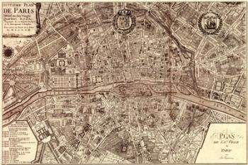 Plan de la Ville de Paris, 1715 | Obraz na stenu