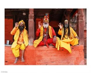 Three Saddhus at Kathmandu Durbar Square | Obraz na stenu