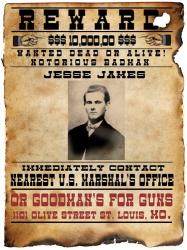 Jesse James Wanted Poster | Obraz na stenu