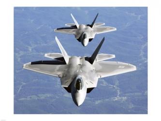 Two F-22A Raptor in Column Flight | Obraz na stenu