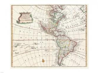 1747 Bowen Map of North America and South America | Obraz na stenu