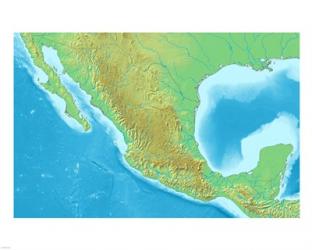Map of Mexico Demis | Obraz na stenu