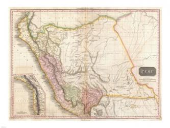 1818 Pinkerton Map of Peru | Obraz na stenu