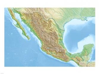 Mexico Relief Location Map | Obraz na stenu