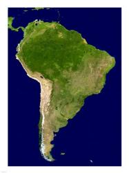South America - Blue Marble Orthographic | Obraz na stenu