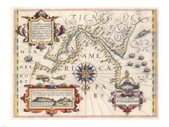 Strait of Magellan by Jodocus Hondius | Obraz na stenu