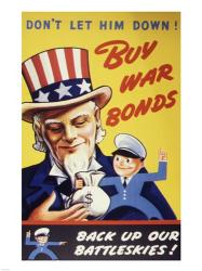 Don't Let Him Down! Buy War Bonds | Obraz na stenu