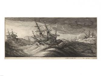 Wenceslas Hollar - Warships and a Spouting Whale | Obraz na stenu