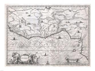 1670 Ogilby Map of West Africa | Obraz na stenu