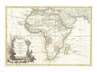 1762 Janvier Map of Africa | Obraz na stenu