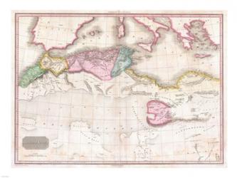1818 Pinkerton Map of Northern Africa and the Mediterranean | Obraz na stenu