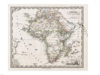 1862 Stieler Map of Africa | Obraz na stenu