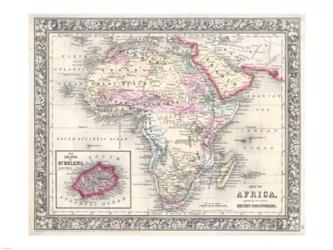 1864 Mitchell Map of Africa | Obraz na stenu