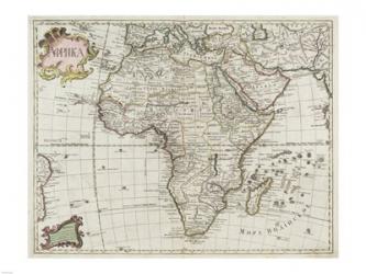 Map of Africa 1745 | Obraz na stenu