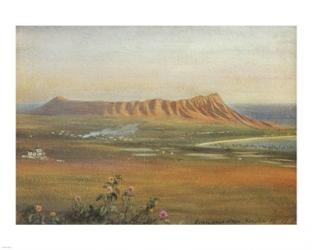 Edward Clifford (1844-1907) - 'DiamondHead, Honolulu', watercolor painting, 1888 | Obraz na stenu