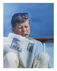 President Kennedy Reading the New York Times | Obraz na stenu