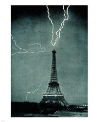 Lightning Striking the Eiffel Tower | Obraz na stenu