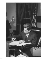 Proclamation Signing, Cuba Quarantine. President_Kennedy. White House, Oval Office | Obraz na stenu