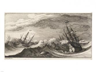 Wenceslas Hollar - The whale and the three-masted ship | Obraz na stenu