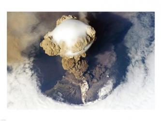 Sarychev Peak Volcano from Nasa Satelite Photo | Obraz na stenu
