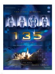 NASA STS-135 Official Mission Poster | Obraz na stenu