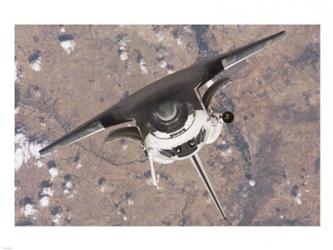 Top down view of atlantis docking from ISS | Obraz na stenu