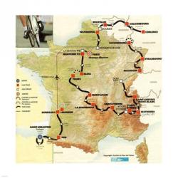 Tour de France 1992 map | Obraz na stenu