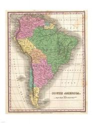 1827 Finley Map of South America | Obraz na stenu